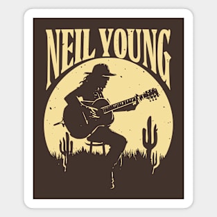 Neil Young - Vintage Silhouette Magnet